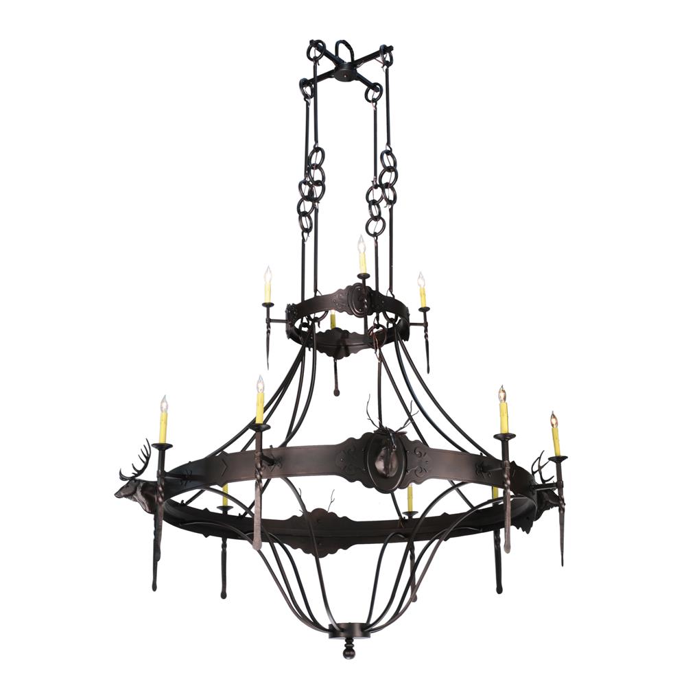 2nd Avenue Lighting 34789-7  Stag 12 LT Two Tier Chandelier in Mahogany Bronze