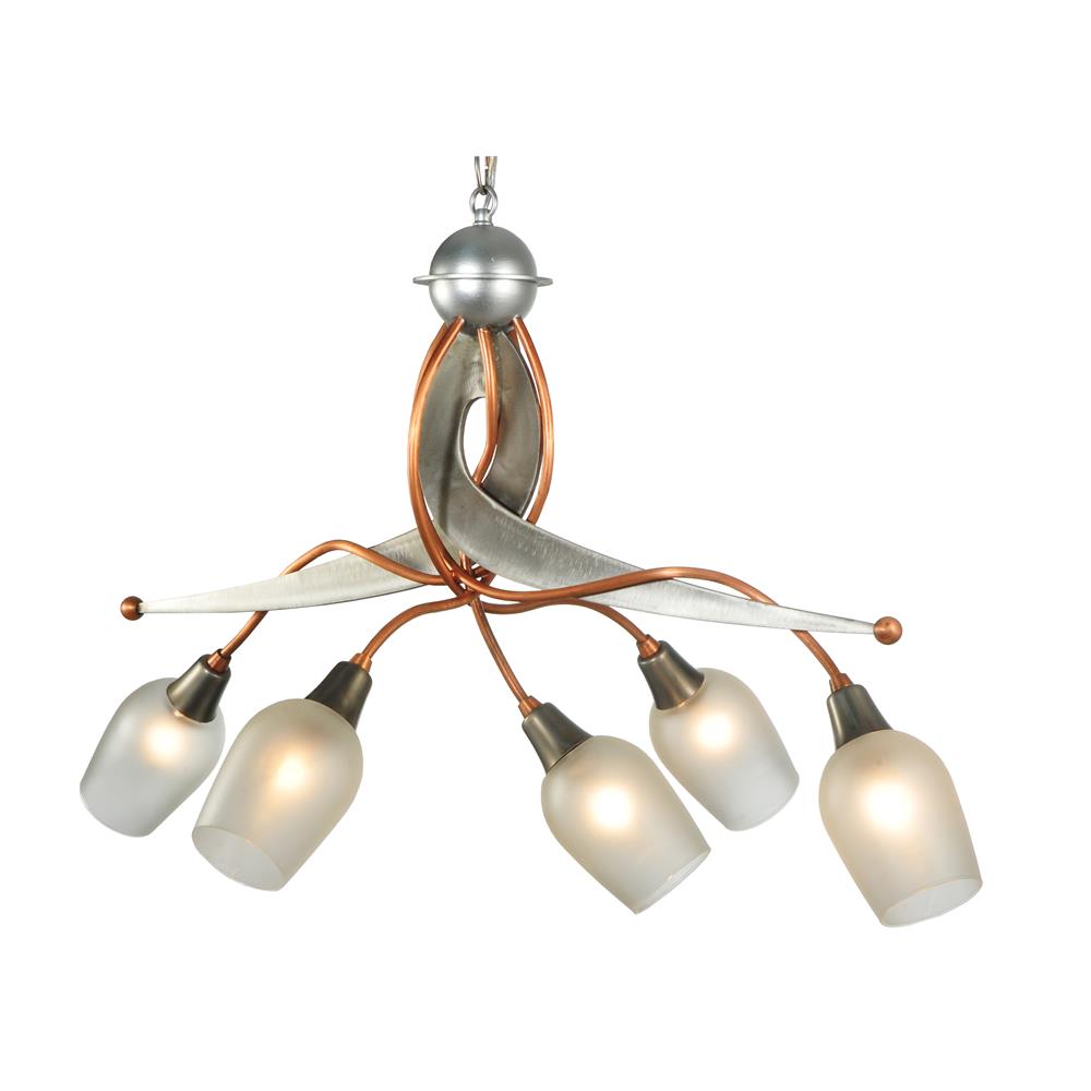 2nd Avenue Lighting 200270-2.MOD L Ballerina 5 LT Chandelier in Copper And Steel Clear Coated