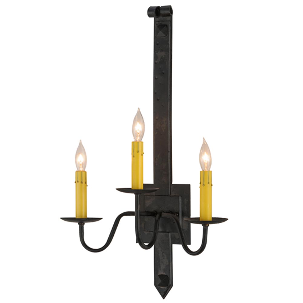 2nd Avenue Lighting 61703-3 1 Primitive 3 LT Wall Sconce in Costello Black