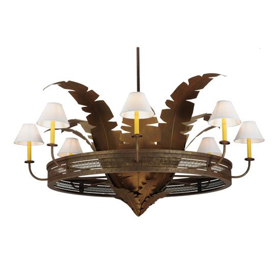 2nd Ave Design 48259.347.2C.WL.7.0 Banana Bamboo Chandelier in Cortez Gold With Antique Rust