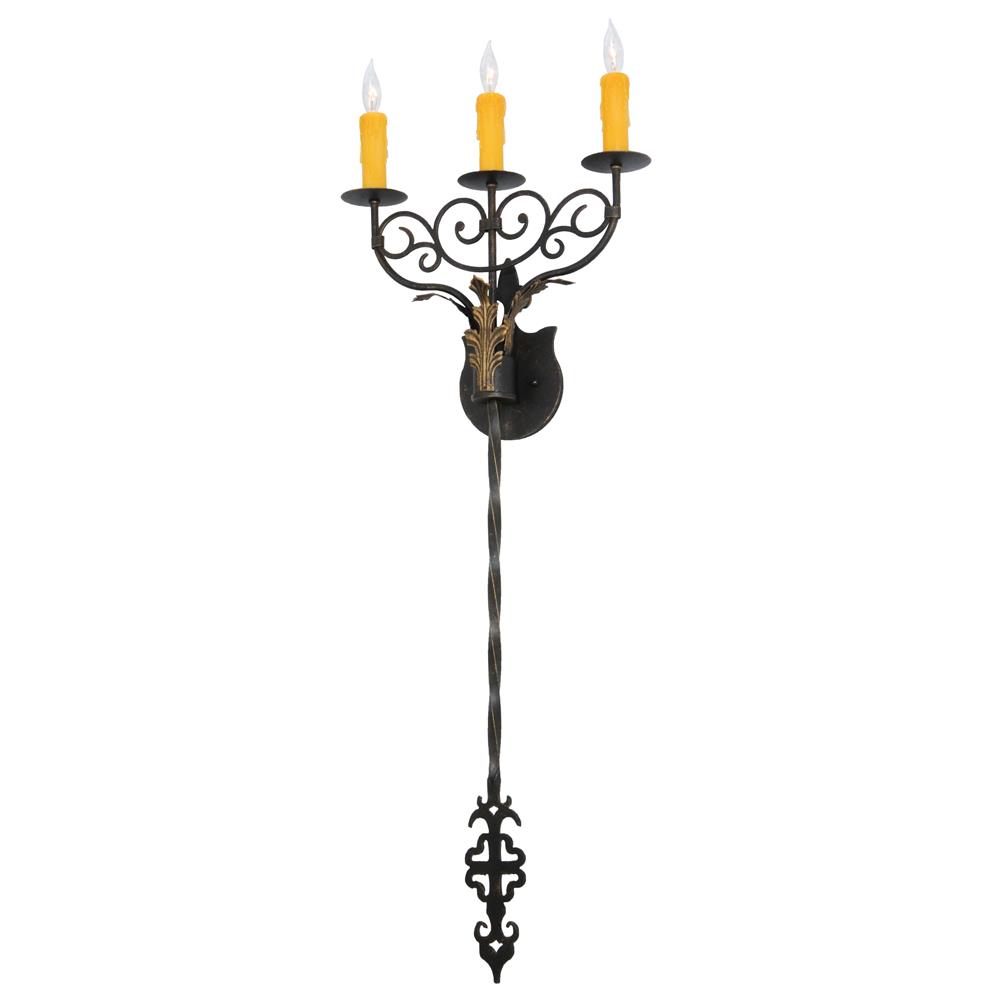 2nd Avenue Lighting 04.1340.15.40H 15.ide Merano 3 Light Wall Sconce in Chestnut W/ Gold Accents