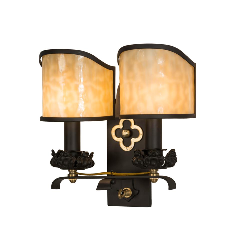 2nd Avenue Lighting s19250-1-n  Church 2 LT Wall Sconce in Oil Rubbed Bronze W/ Gold Accents