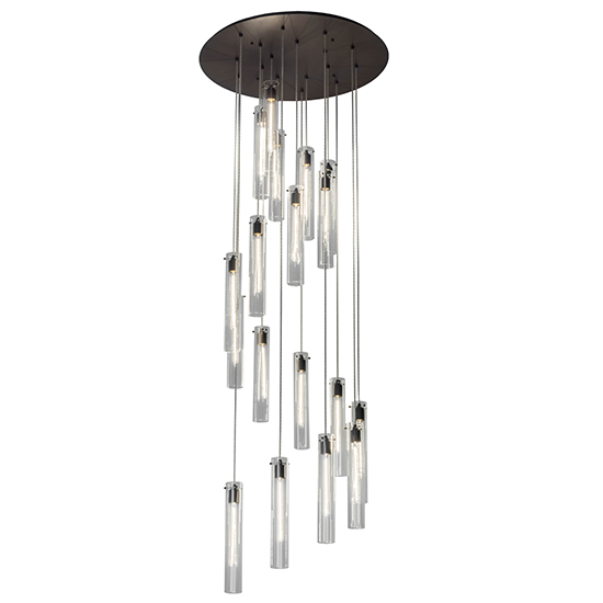 2nd Avenue Lighting 48259-723  Cilindro 18 LT Cascading Pendant in Timeless Bronze