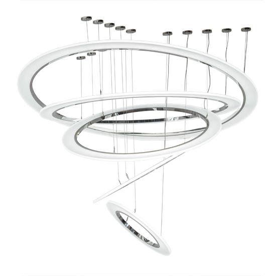 2nd Avenue Lighting 48259-616-MPSS.DIM  Anillo 5 Light Cascading Pendant in Polished Stainless Steel