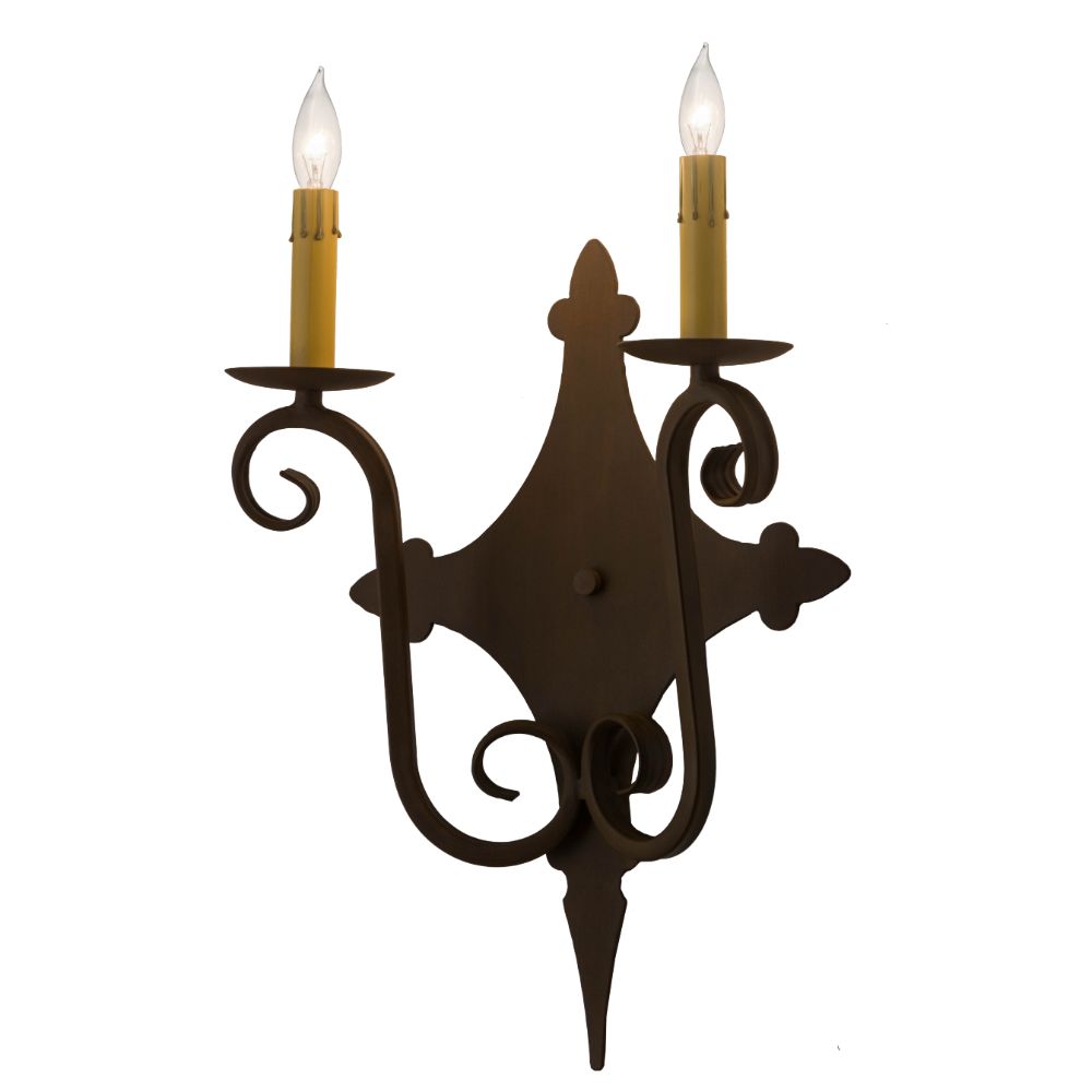 2nd Avenue Lighting 04.1127.2.063u 12"W Angelique 2 LT Wall Sconce in Rustic Iron