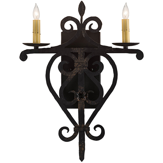 2nd Avenue Lighting 18938-274 Fleur De Lys ADA Sconce in Costello Black with Uncle Julio Distressed