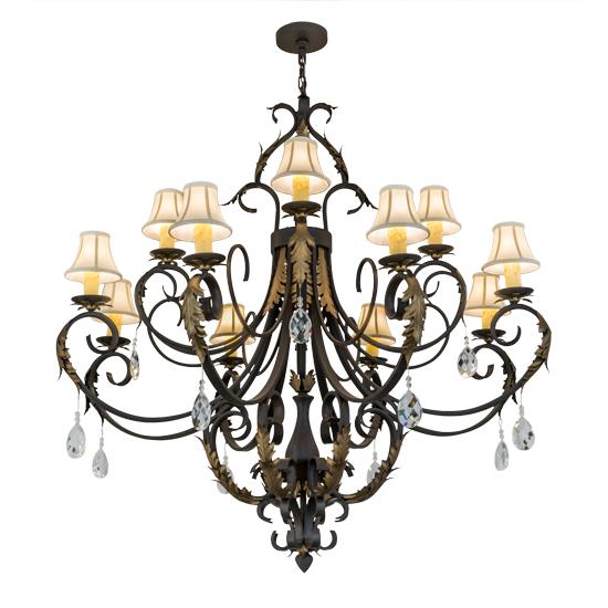 2nd Avenue Lighting 200076-58.X Ingrid Chandelier in Timeless Bronze W/Gold Leaf Accents