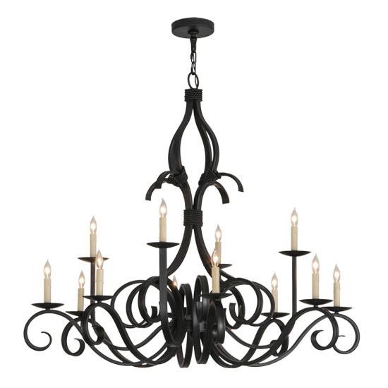2nd Ave Design 200076.16 Cypress Chandelier in Black Wrought Iron
