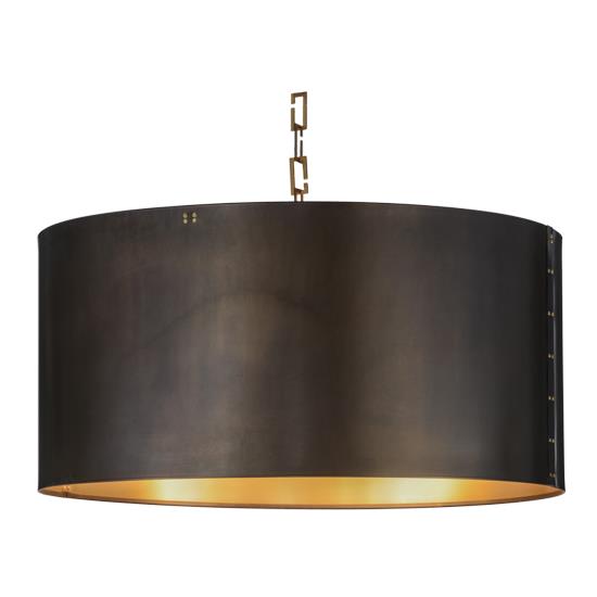 2nd Ave Design 202186-19 Cilindro Campbell Pendant in Craftsman Brown/Brushed Brass