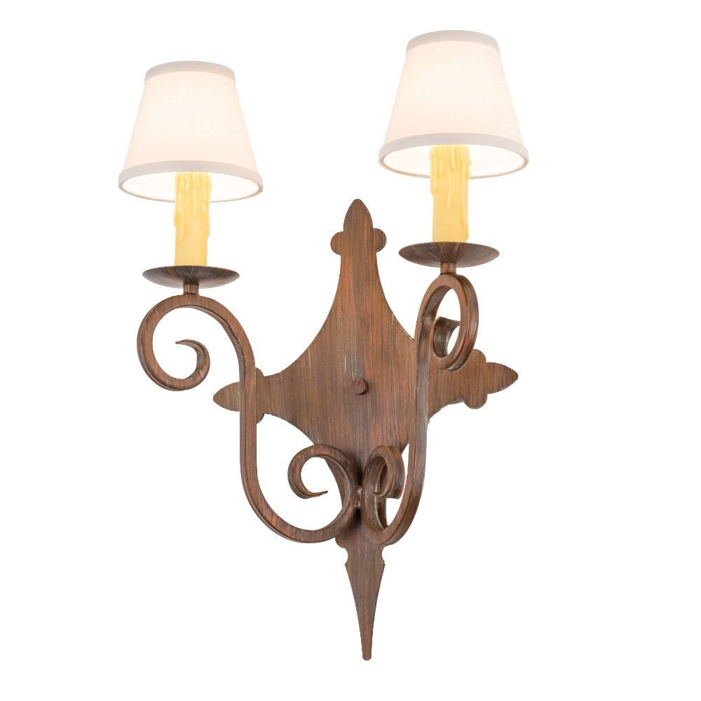 2nd Avenue Lighting 04.1127.2.210717.311U 15" Wide Angelique 2 Light Wall Sconce in Old Red Barn
