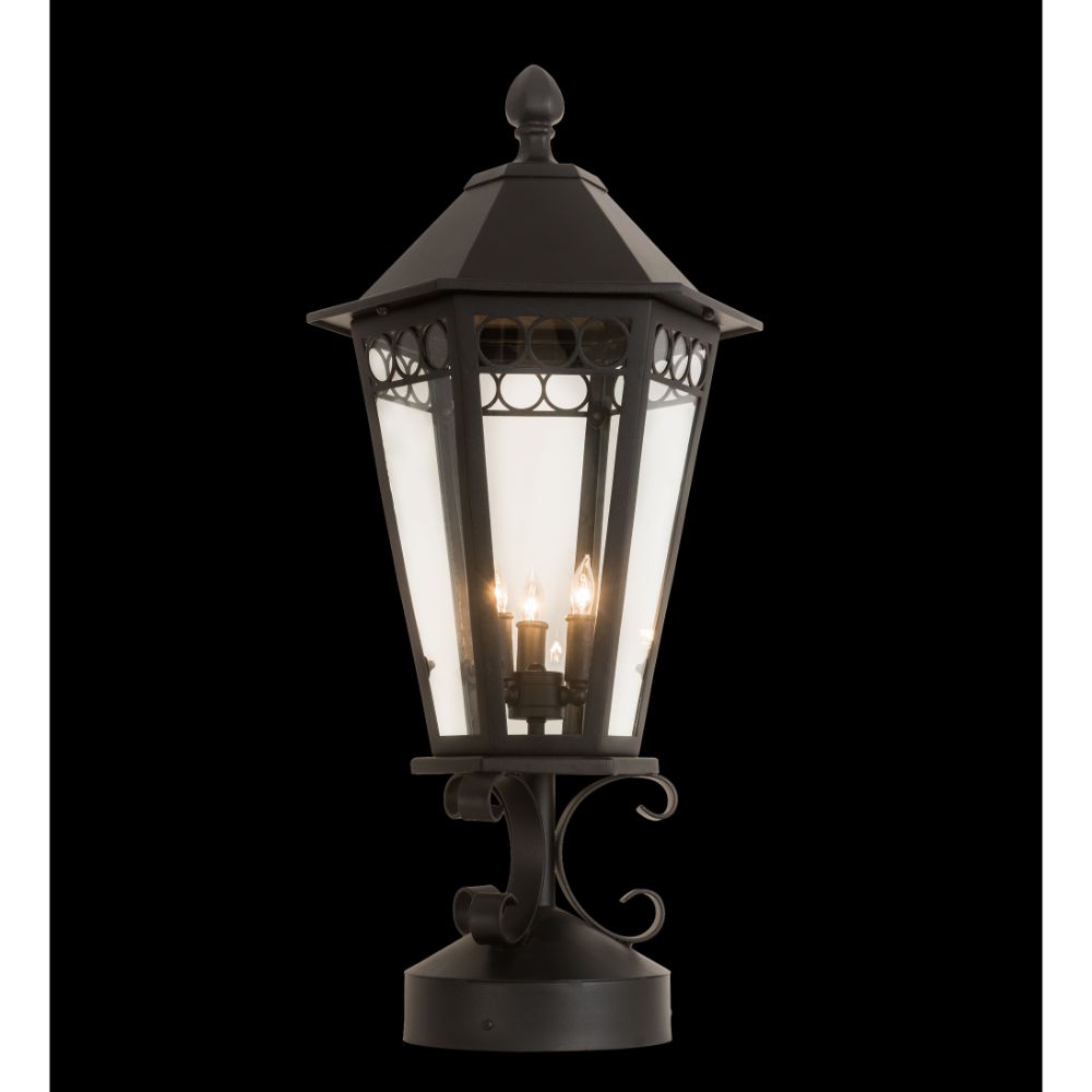 2nd Avenue Lighting S18257-17 14" Wide Yorkshire Lantern Post Mount in Textured Black