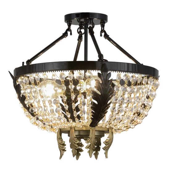 2nd Avenue Lighting 212878-2 Chrisanne Indoor Semi-Flush Ceiling Mount in Black and Gold Metallic