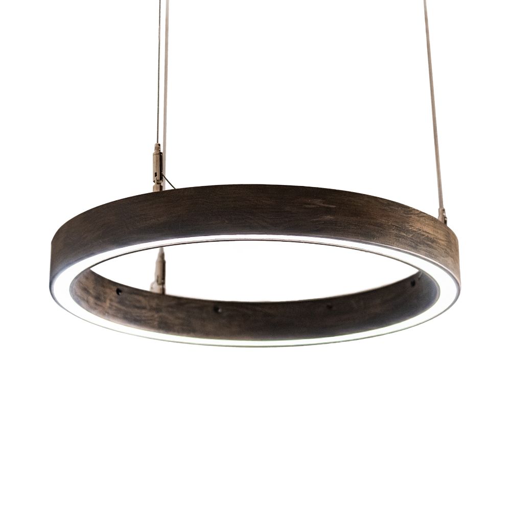 2nd Avenue Lighting 59735-1720A 18" Wide Anillo Halo Pendant in Florence Walnut And White