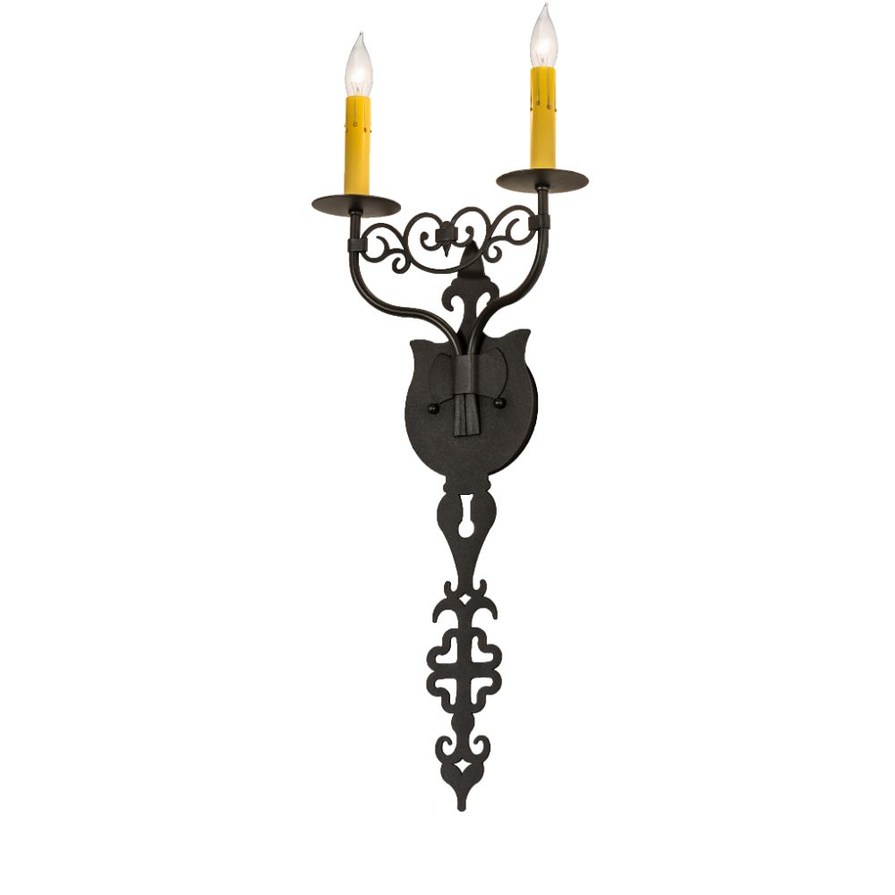 2nd Avenue Lighting 206530-1500 11" Wide Merano 2 Light Wall Sconce in Old Wrought Iron