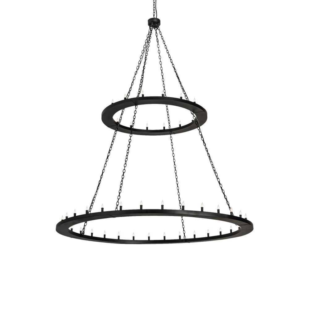 2nd Avenue Lighting 736-1613 84" Wide Loxley 48 Light Two Tier Chandelier in Textured Black