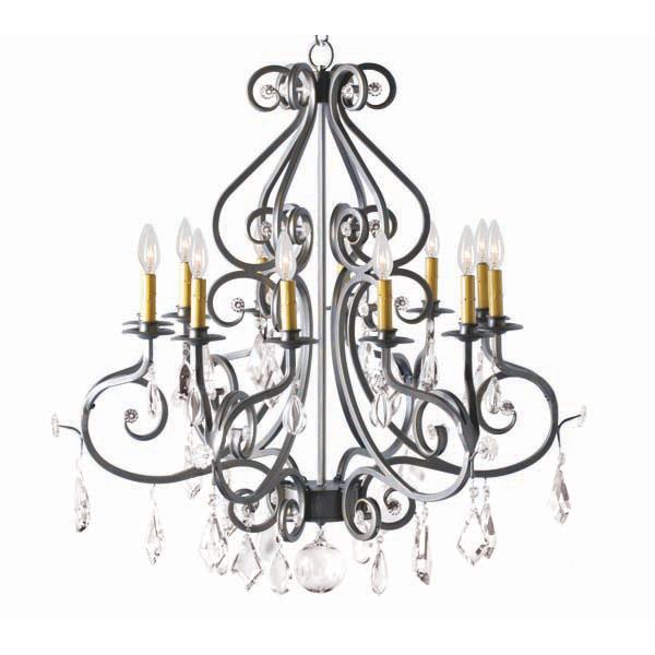 2nd Ave Design 871146.32.X Gia Chandelier in Blackened Pewter