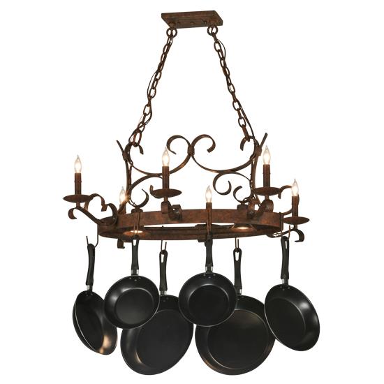 2nd Ave Design 87029.36.DL.MOD Handforged Oval Pot Rack in Rusty Nail