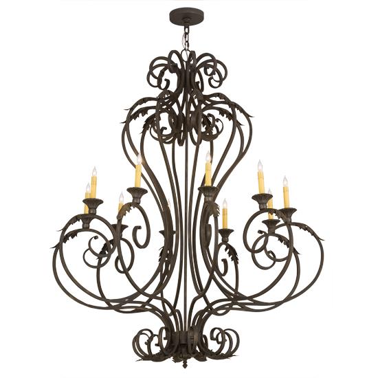 2nd Avenue Lighting 87825.48.ST.GL Josephine Chandelier in Wrought Iron W/Gold Accents