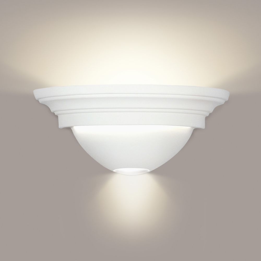 A19 104-WET-A31 Islands of Light Ibiza Wall Sconce: Satin White (Outdoor Sheltered Socket for Wet Locations (Bulb not included))