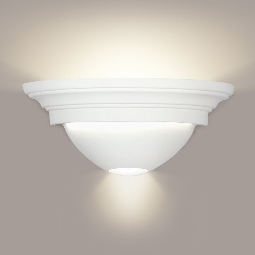 A19 108-WET-A32 Islands of Light Gran Ibiza Wall Sconce: Cream Satin (Outdoor Sheltered Socket for Wet Locations (Bulb not included))