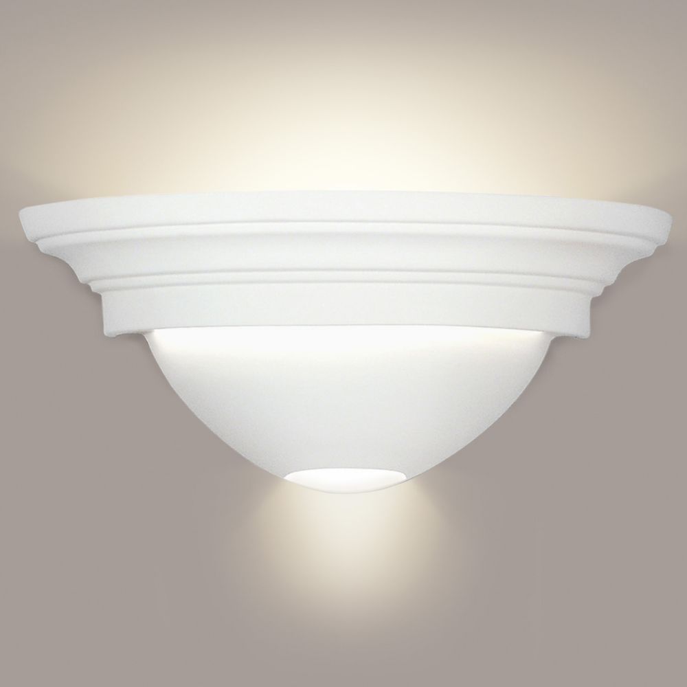 A19 111-WET-A32 Islands of Light Great Ibiza Wall Sconce: Cream Satin (Outdoor Sheltered Socket for Wet Locations (Bulb not included))