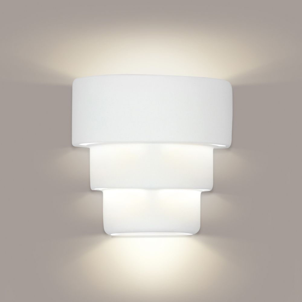 A19 1404-WET-A32 Islands of Light Santa Cruz Wall Sconce: Cream Satin (Outdoor Sheltered Socket for Wet Locations (Bulb not included))