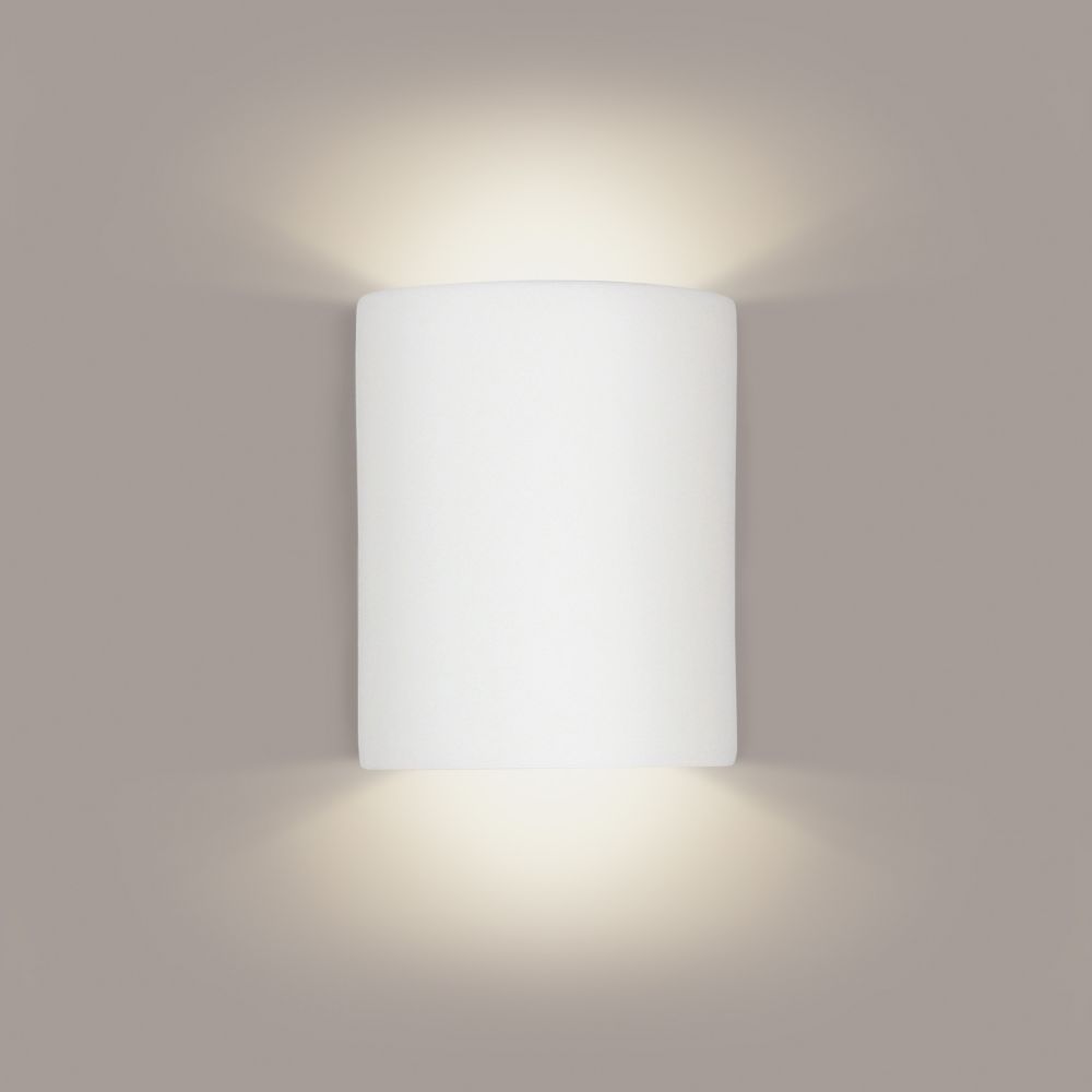 A19 212-WET-A32 Islands of Light Tilos Wall Sconce: Cream Satin (Outdoor Sheltered Socket for Wet Locations (Bulb not included))
