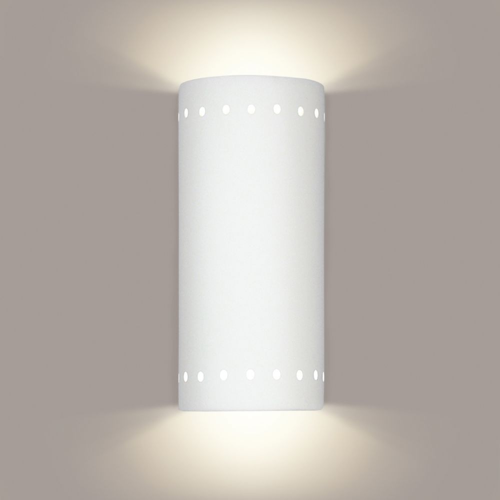 A19 216-WET-A31 Islands of Light Kythnos Wall Sconce: Satin White (Outdoor Sheltered Socket for Wet Locations (Bulb not included))