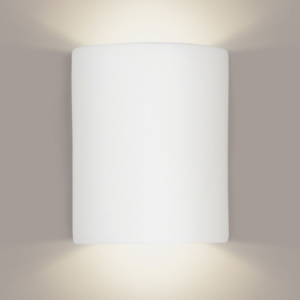 A19 222-WET-A31 Islands of Light Great Tilos Wall Sconce: Satin White (Outdoor Sheltered Socket for Wet Locations (Bulb not included))