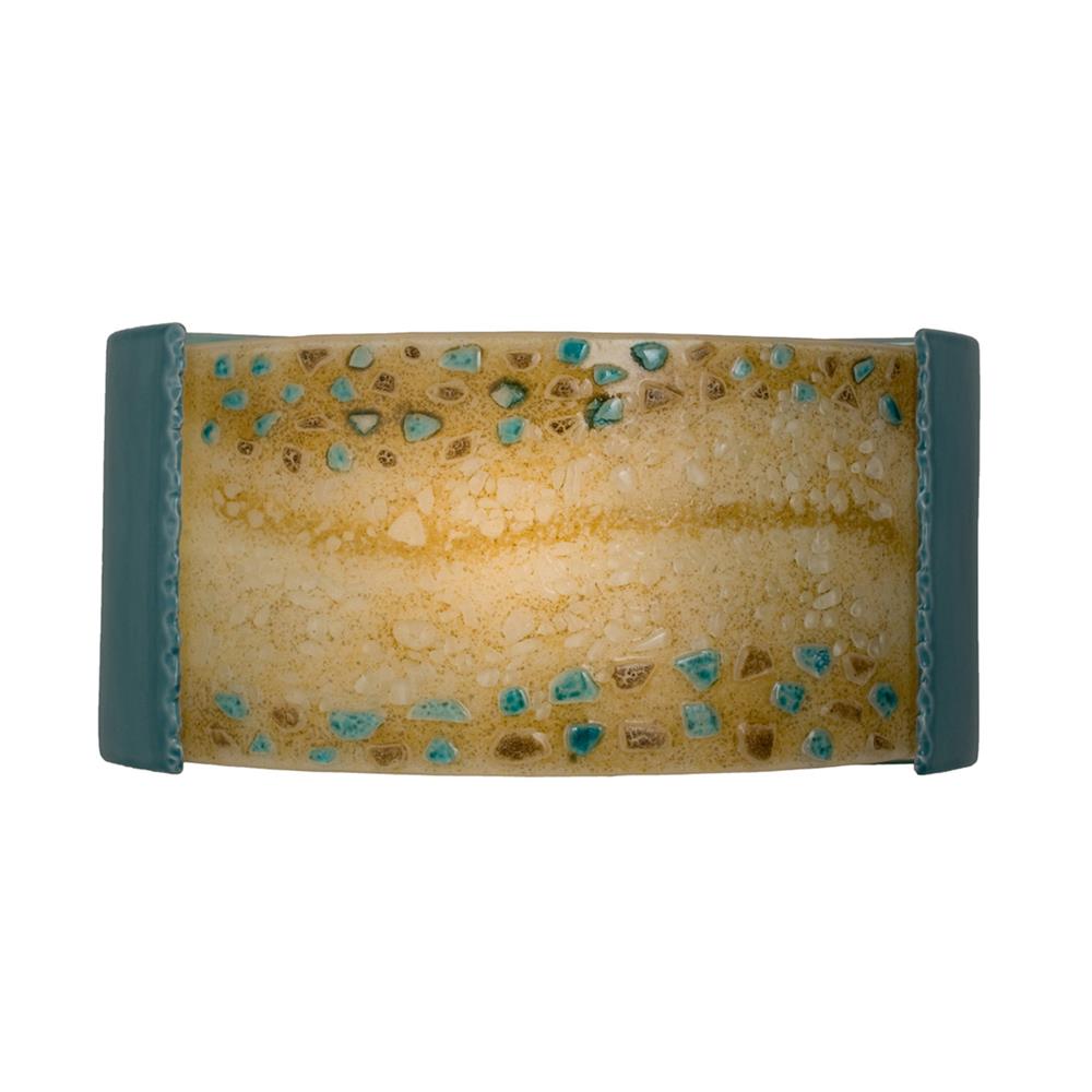 A19 Lighting- RE108-TC-MAB  - Ebb and Flow Wall Sconce Teal Crackle and Multi Amber in Teal Crackle and Multi Amber