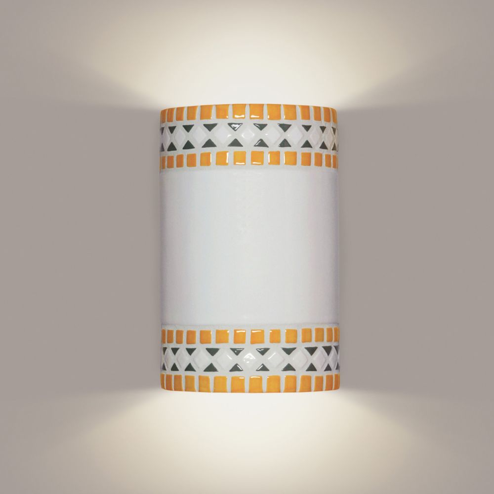 A19 M20301-SY-WET Mosaic Borders Wall Sconce Sunflower Yellow (Outdoor Sheltered Socket for Wet Locations (Bulb not included))