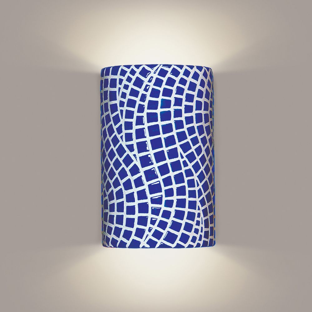 A19 M20302-CB-WET Mosaic Channels Wall Sconce Cobalt Blue (Outdoor Sheltered Socket for Wet Locations (Bulb not included))