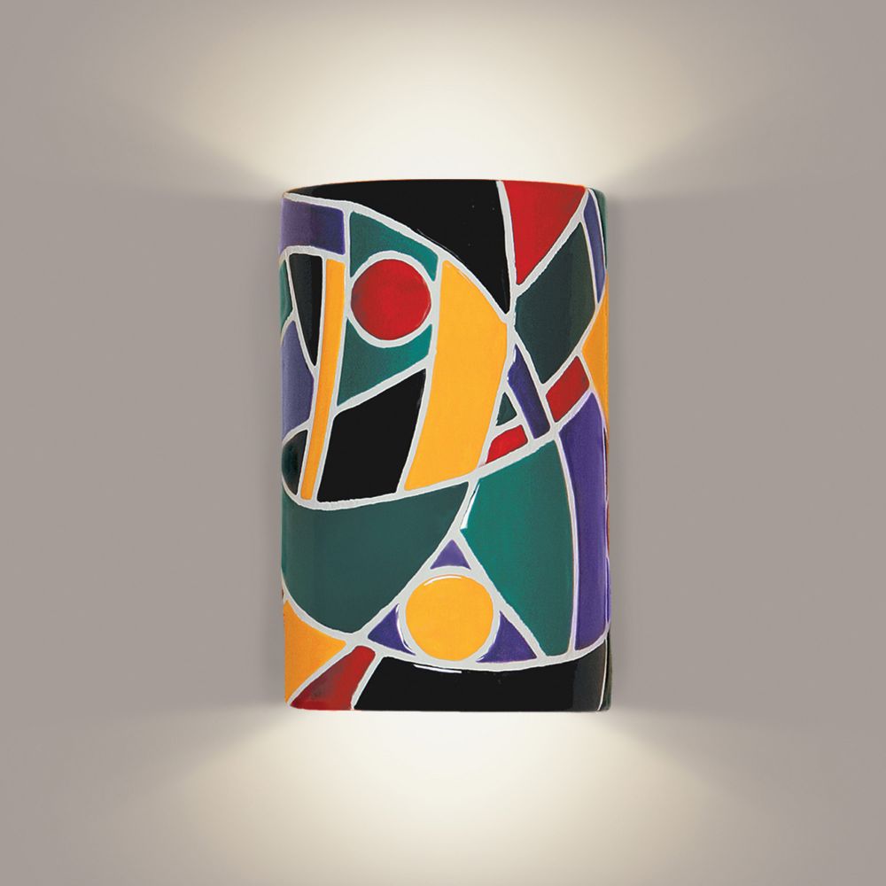 A19 M20303-MU-WET Mosaic Picasso Wall Sconce Multicolor (Outdoor Sheltered Socket for Wet Locations (Bulb not included))