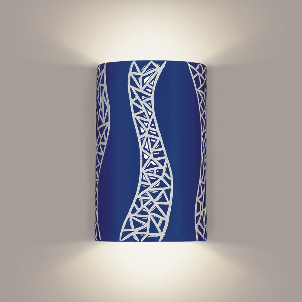 A19 M20304-CB-WET Mosaic Passage Wall Sconce Cobalt Blue (Outdoor Sheltered Socket for Wet Locations (Bulb not included))