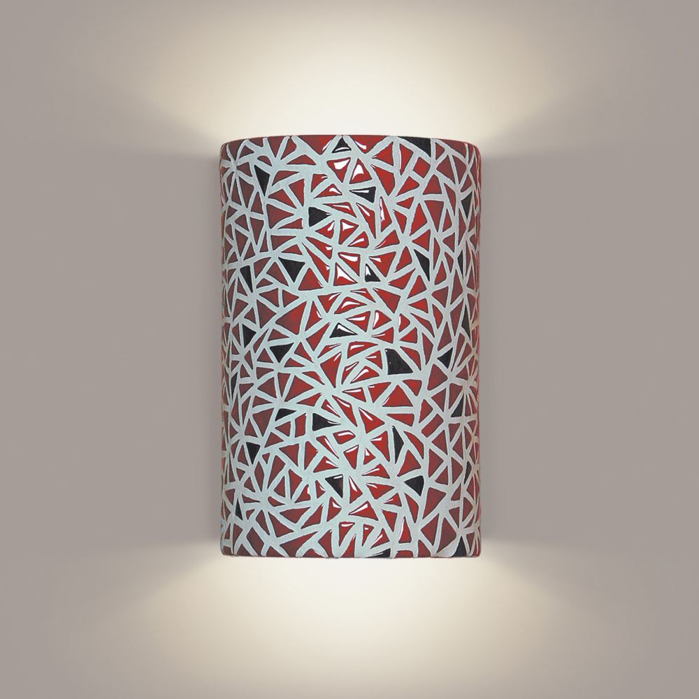 A19 M20307-MR-WET Mosaic Impact Wall Sconce Matador Red (Outdoor Sheltered Socket for Wet Locations (Bulb not included))