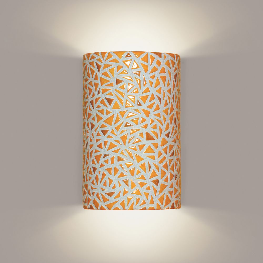 A19 M20307-SY-WET Mosaic Impact Wall Sconce Sunflower Yellow (Outdoor Sheltered Socket for Wet Locations (Bulb not included))