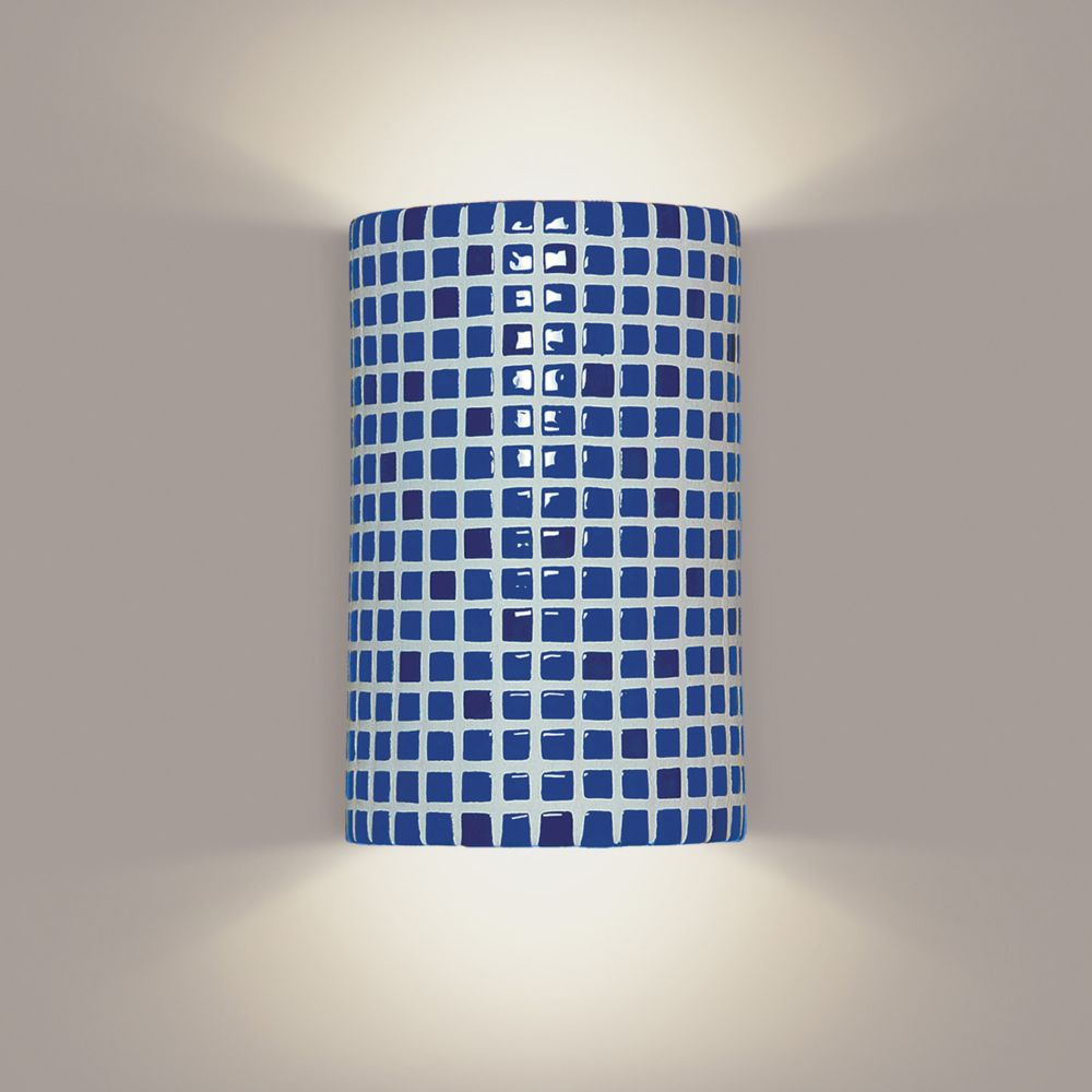 A19 M20308-CB-WET Mosaic Confetti Wall Sconce Cobalt Blue (Outdoor Sheltered Socket for Wet Locations (Bulb not included))