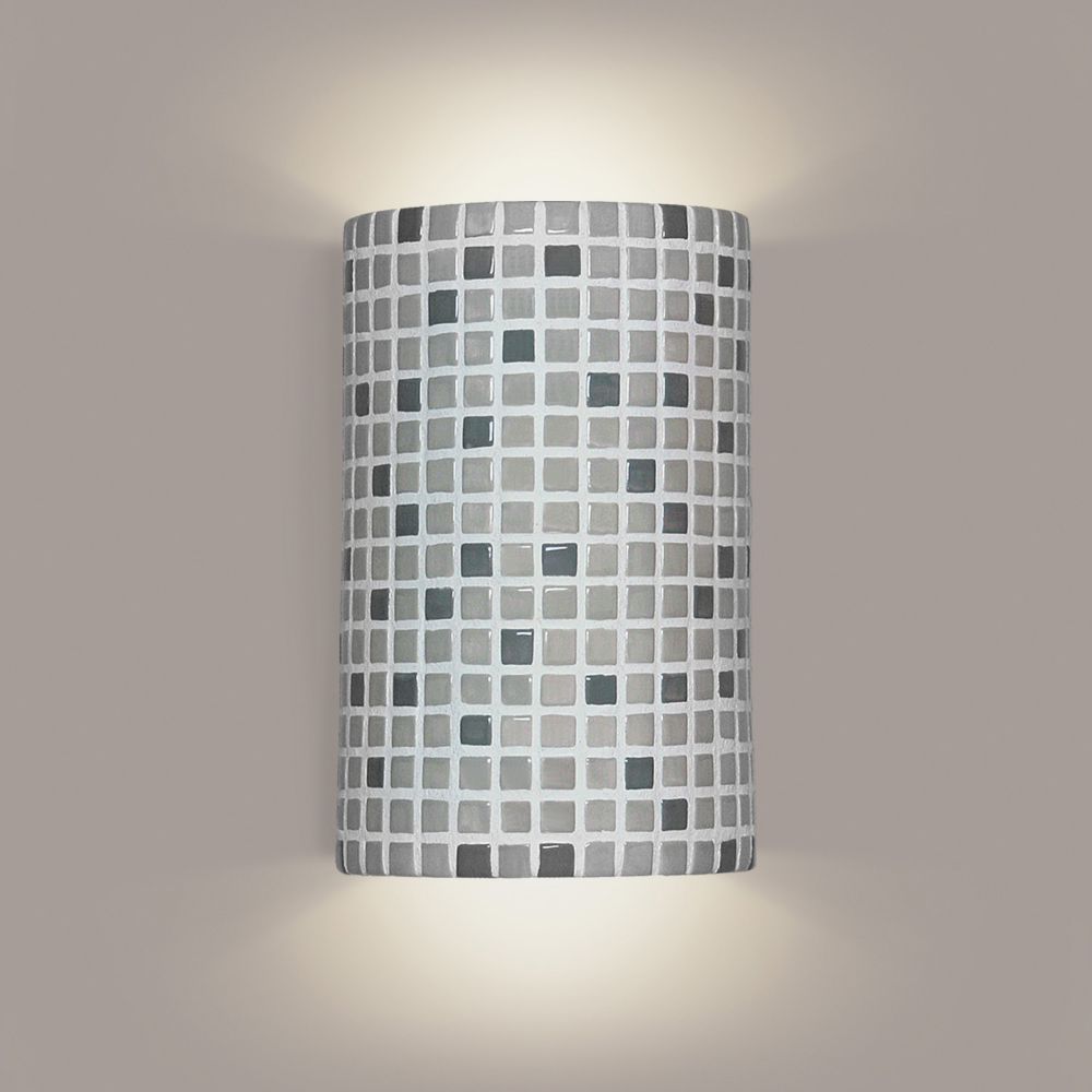 A19 M20308-GY-WET Mosaic Confetti Wall Sconce Grey (Outdoor Sheltered Socket for Wet Locations (Bulb not included))