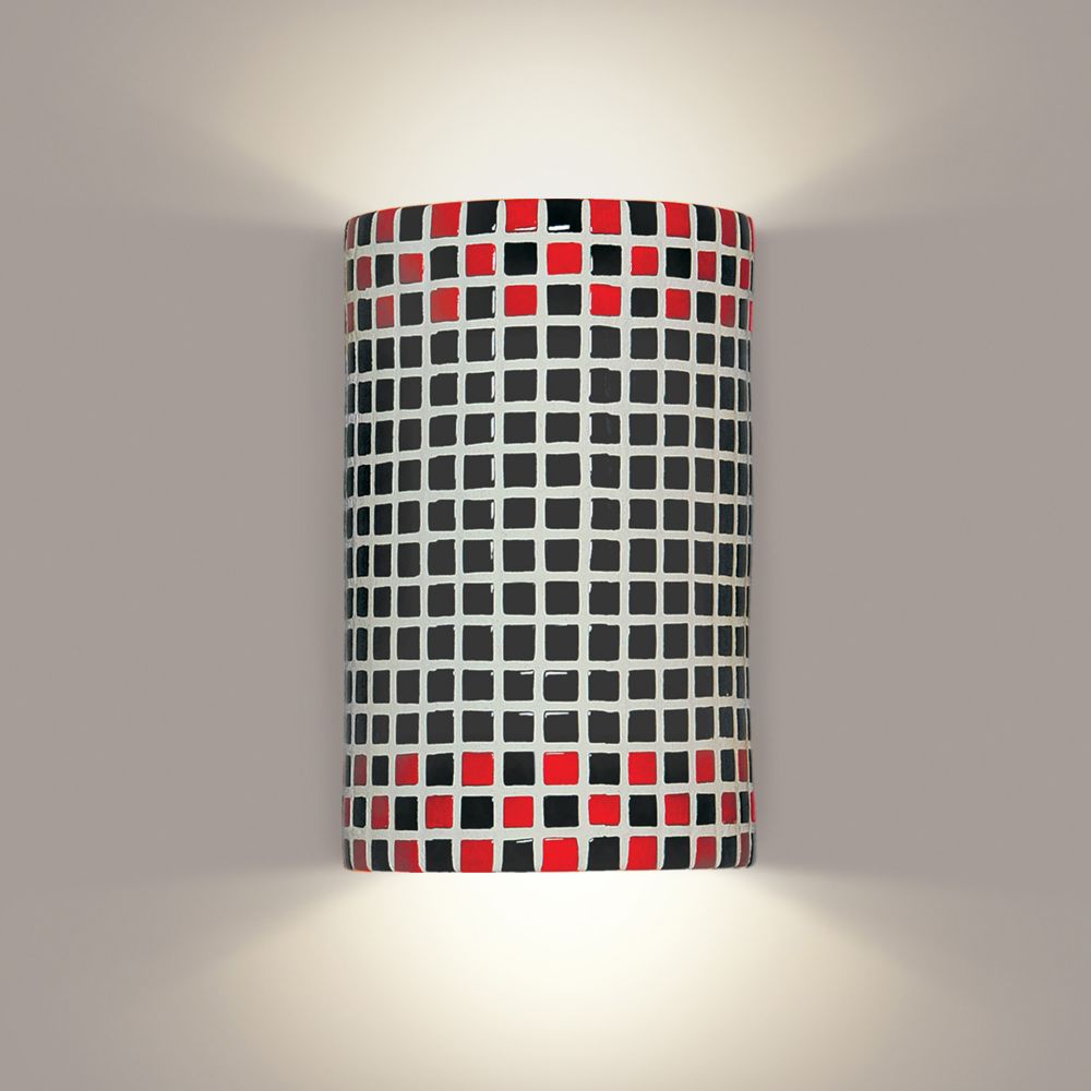 A19 M20309-RB-1LEDE26 Checkers Wall Sconce Red and Black