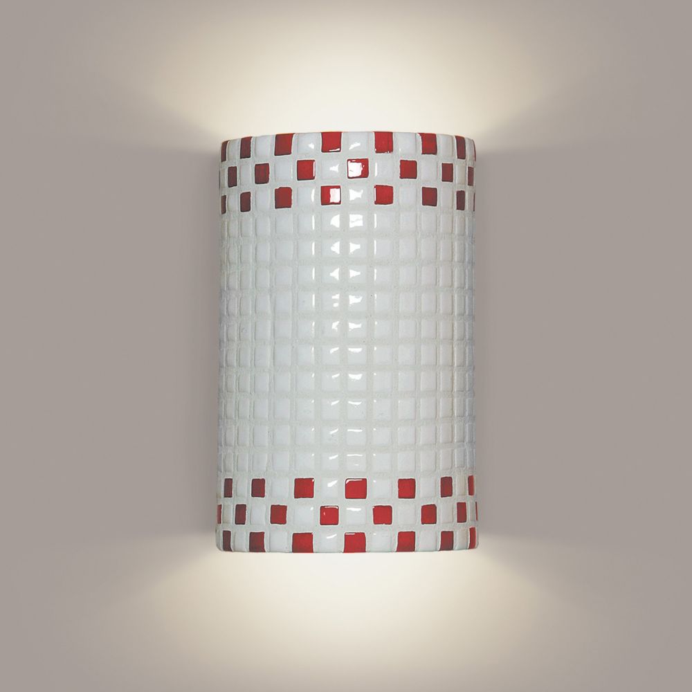 A19 Lighting- M20309-RW - Checkers Wall Sconce Red and White in Red and White