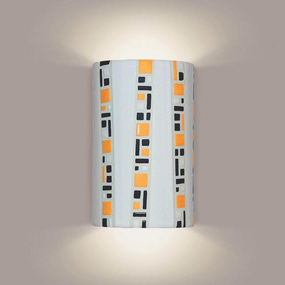 A19 M20310-WH-WET Mosaic Ladders Wall Sconce White (Outdoor Sheltered Socket for Wet Locations (Bulb not included))