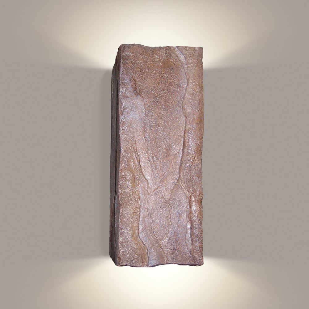 A19 N18031-BR-WET Nature Stone Wall Sconce Brown (Outdoor Sheltered Socket for Wet Locations (Bulb not included))