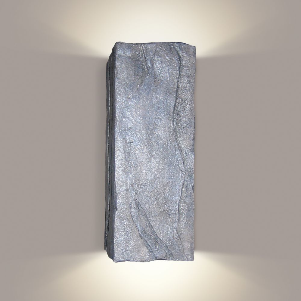 A19 N18031-GR-WET Nature Stone Wall Sconce Grey (Outdoor Sheltered Socket for Wet Locations (Bulb not included))