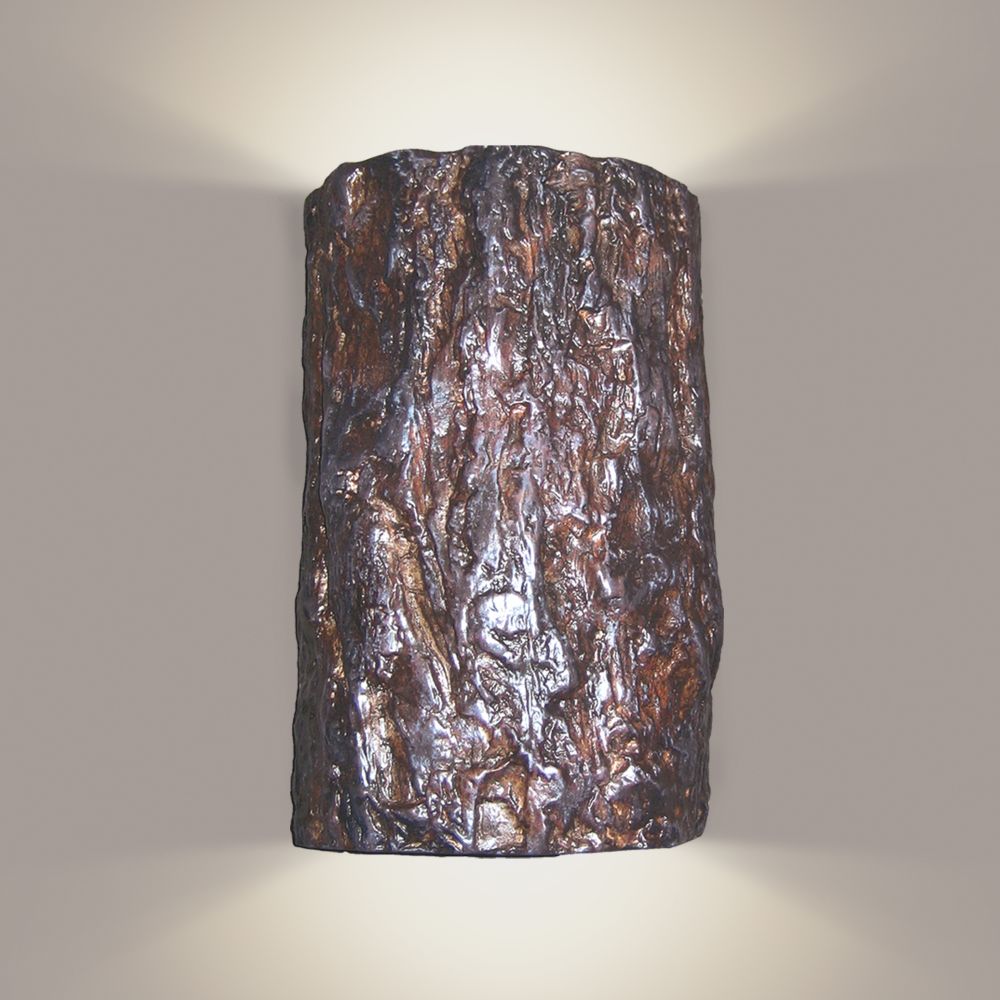 A19 N20302-WET Nature Bark Wall Sconce (Outdoor Sheltered Socket for Wet Locations (Bulb not included))