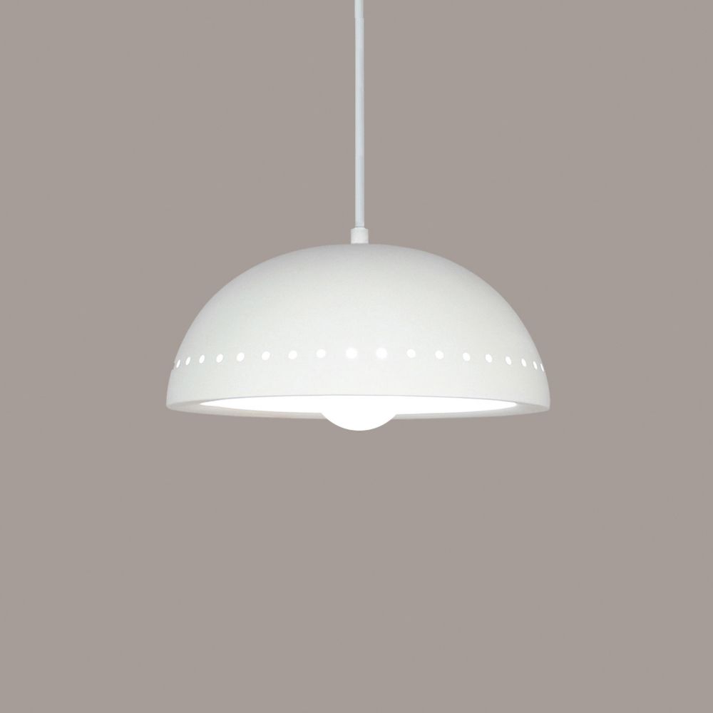 A19 P305-A10-WCC Islands of Light Cyprus Pendant: Graphite (White Cord & Canopy)