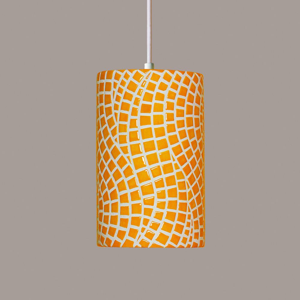 A19 PM20302-SY-WCC Mosaic Channels Pendant Sunflower Yellow (White Cord & Canopy)