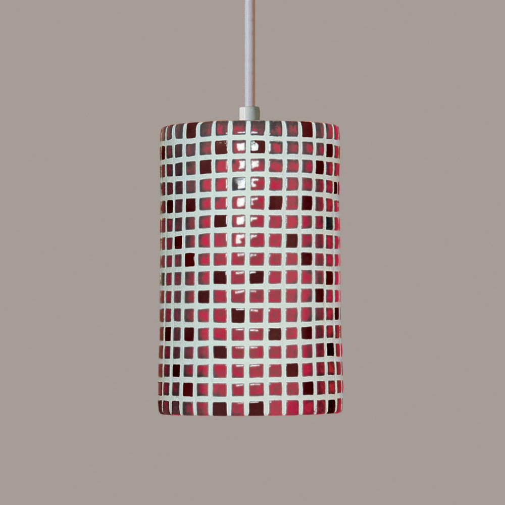A19 PM20308-MR-WCC Mosaic Confetti Pendant Matador Red (White Cord & Canopy)