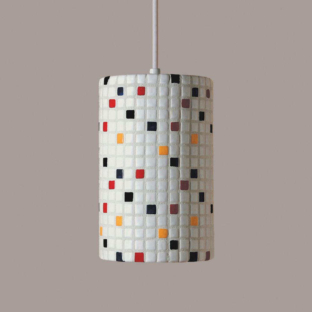 A19 PM20308-MU-WCC Mosaic Confetti Pendant Multicolor (White Cord & Canopy)