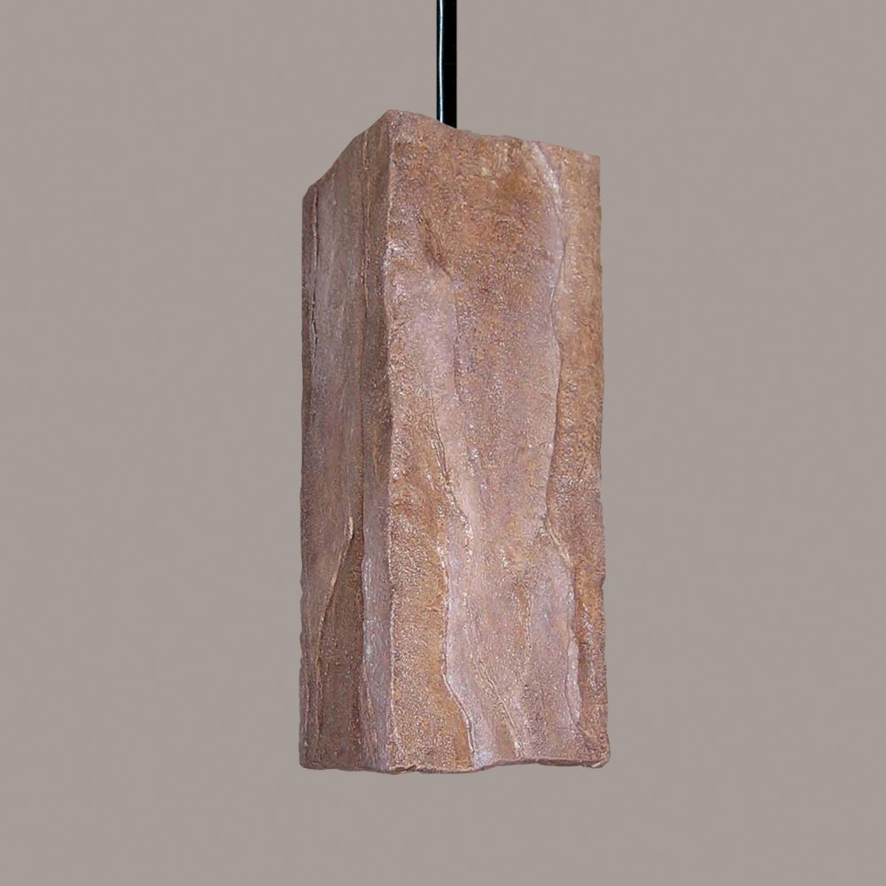 A19 PN18011-BR-WCC Nature Stone Pendant Brown (White Cord & Canopy)