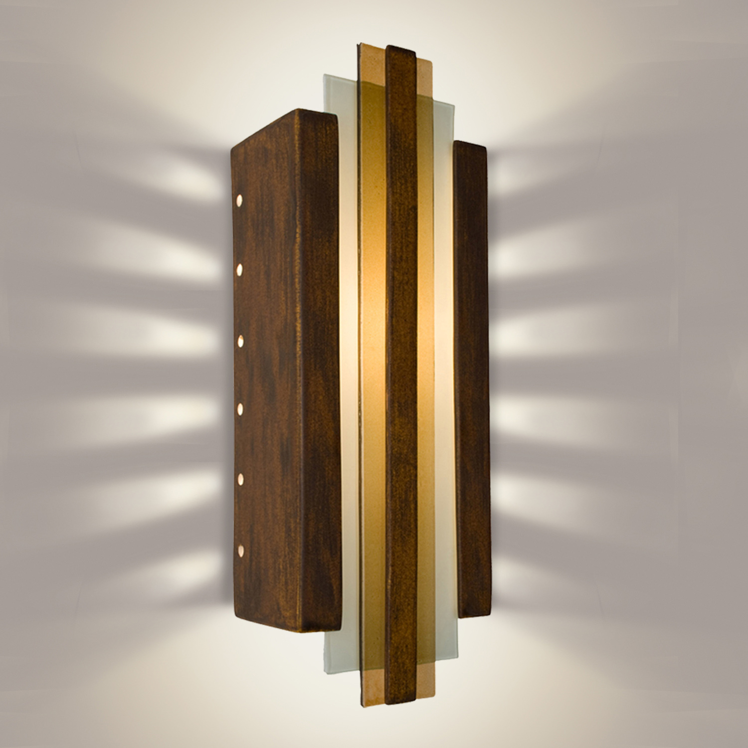 A19 RE113-BT-CM-WET reFusion Empire Wall Sconce Butternut and Caramel (Outdoor Sheltered Socket for Wet Locations (Bulb not included))